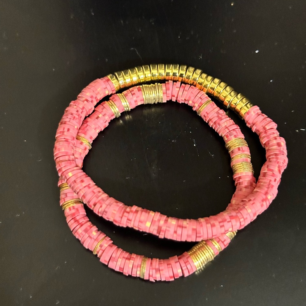 Pink and Gold Bracelets